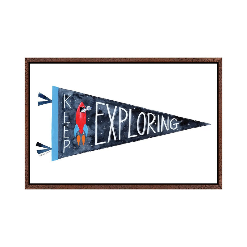 Keep Exploring Pennant 1 Piece Wall Art on Canvas, 66.04 cm H x 45.72 cm W, Classic Wood Framed