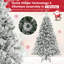 Arbres de Noël pré-éclairés enneigé 6 pi, arbres de Noël artificiels éclairés-143365588