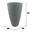 Grand pot de fleurs intérieur / extérieur en résine moucheté gris avec soucoupe et écran de drainage (ensemble de 2)-934506595-934506596