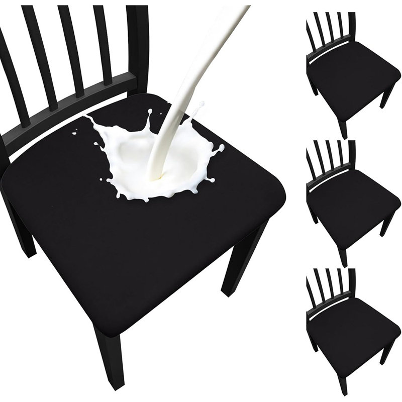 Housses de siège de chaise - [Couleur] - Ensemble de 4 / Tissu extensible / Housse de chaise de salle à manger amovible et imperméable pour la cuisine, la salle à manger, l'hôtel ou la fête