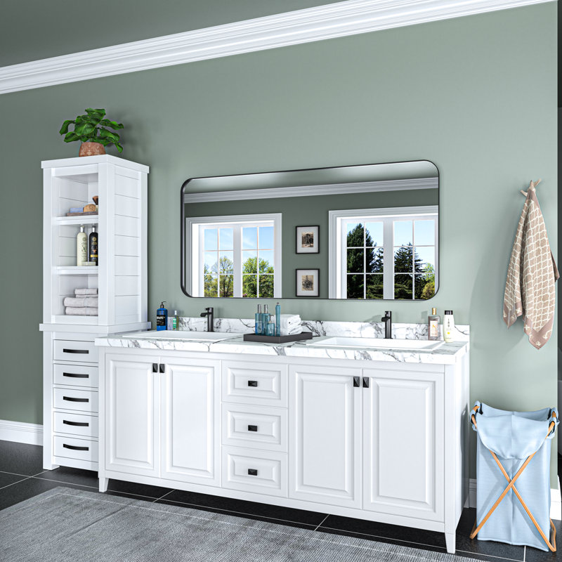 Miroir de salle de bain mural rectangulaire en aluminium l 60 po x H 28 po, Rectangle, 28" x 60"