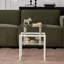 Table de bout en verre trempé transparent 2 pièces, petite table avec rangement à 2 couches, table d'appoint de salon