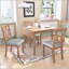 Ensemble de table de salle à manger pliable pour petit espace, 5 pièces de style maison de campagne extensible avec abattants et chaises rembourrées, naturel-1546660716-1546660717