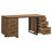 Berhalter 6-Drawer Double Pedestal File Computer Desk Walnut and Black