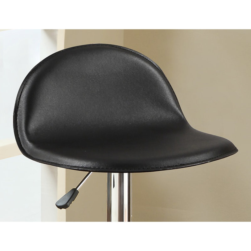 Tabouret noir en similicuir avec base et pieds de salle à manger modernes