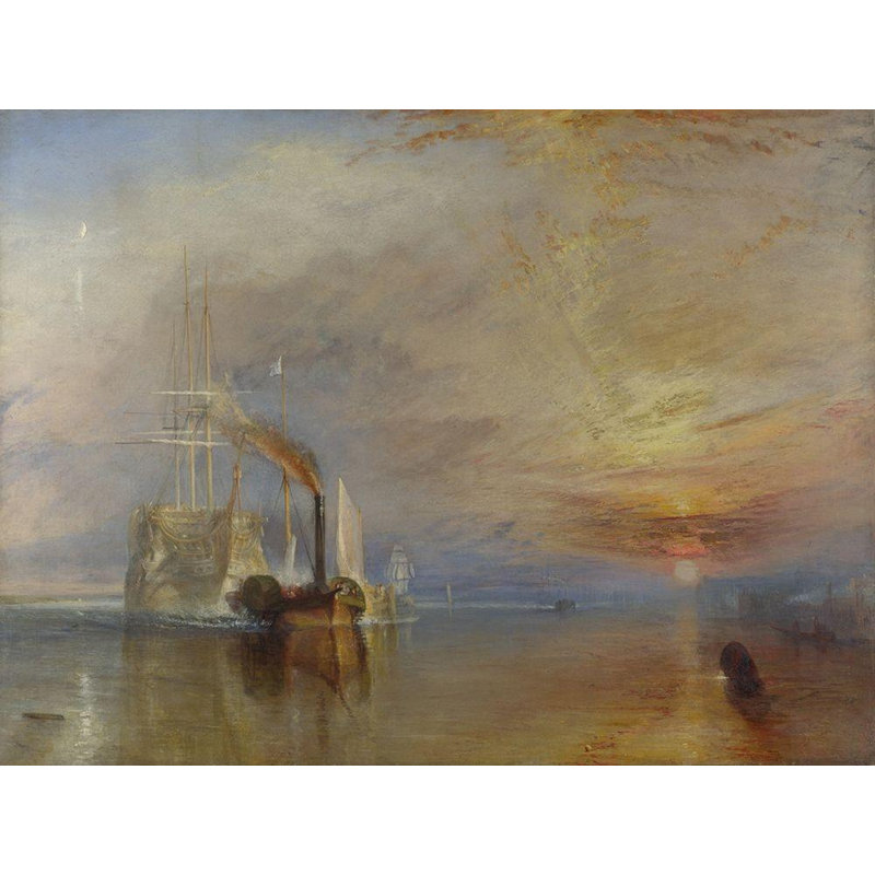 Turner, JMW Gallery Canvas Art: The Fighting Temeraire tugged to her last berth to be broken up 56724, 36" H x 47" W