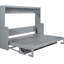 Grand lit mural gris avec système de levage et de bureau hydraulique, peu encombrant pour les zones multifonctionnelles, supporte 600 lb, espace de rangement pour matelas, taille et pièces idéales de 10 pouces, cadre, rangement intégré,-189228911-189228904