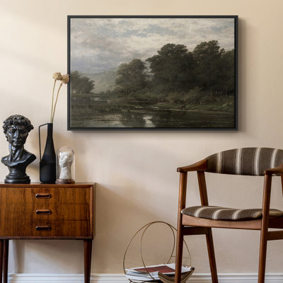 Paysage rétro - Toile tendue avec châssis encadré