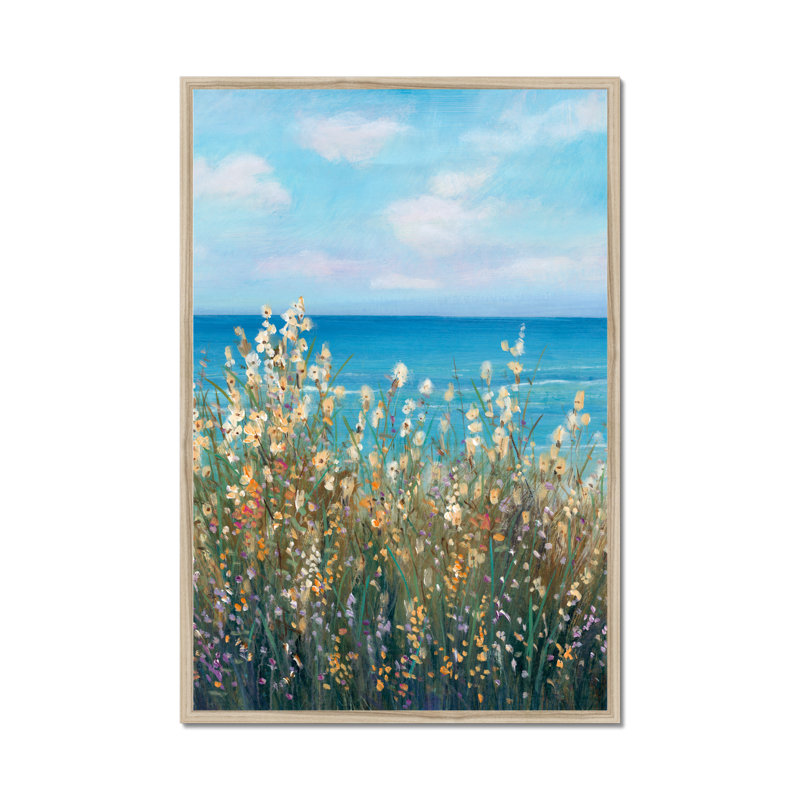 Flowers at the Coast II by Timothy O' Toole - Wrapped Canvas Painting, 95cm H x 65cm W, Natural Wood Framed Paper Print