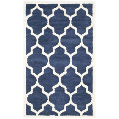 Ammundsen Geometric Navy Area Rug
