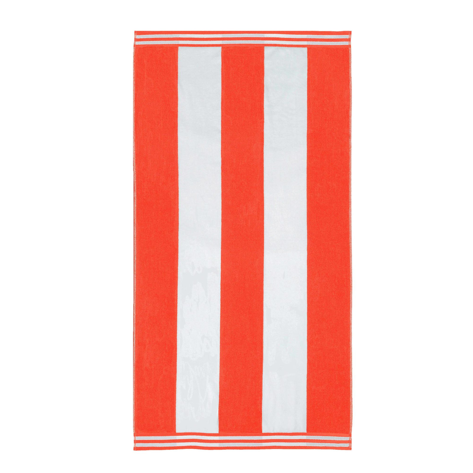 Calheta Cotton Oversized Cabana Stripe Beach Towels, Coral, 1