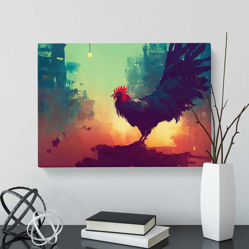 Rooster Art Painting Vol.1 - Wrapped Canvas, 35cm H x 50cm W x 3cm D