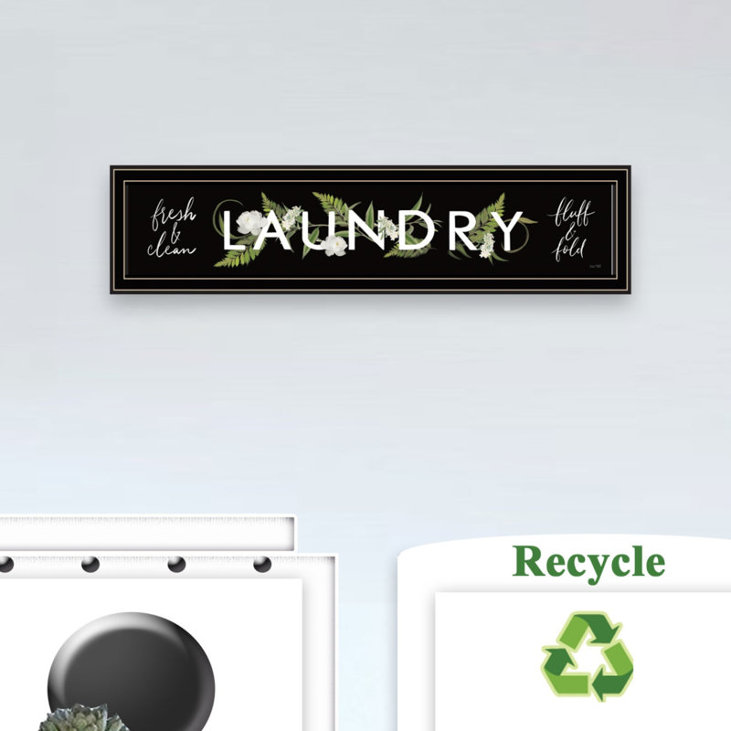 «Laundry-Fresh & Clean» par House Fenway, reproduction encadrée prête à accrocher, cadre noir