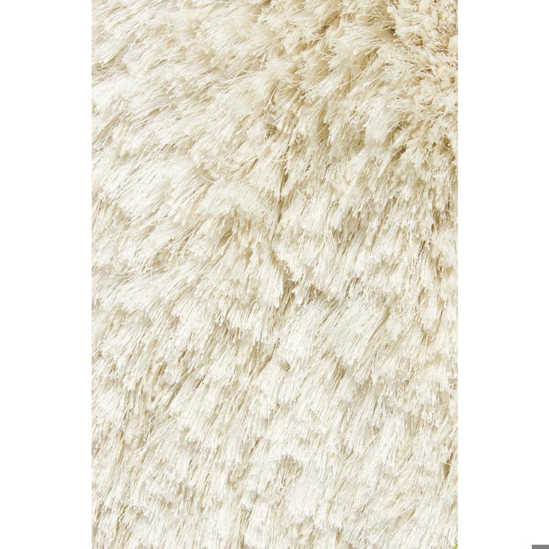 Tapis en laine et polyester à poils longs tissé à la main Croydon, Rectangle 7 pi 9 po x 10 pi 6 po, Ivoire ivoire