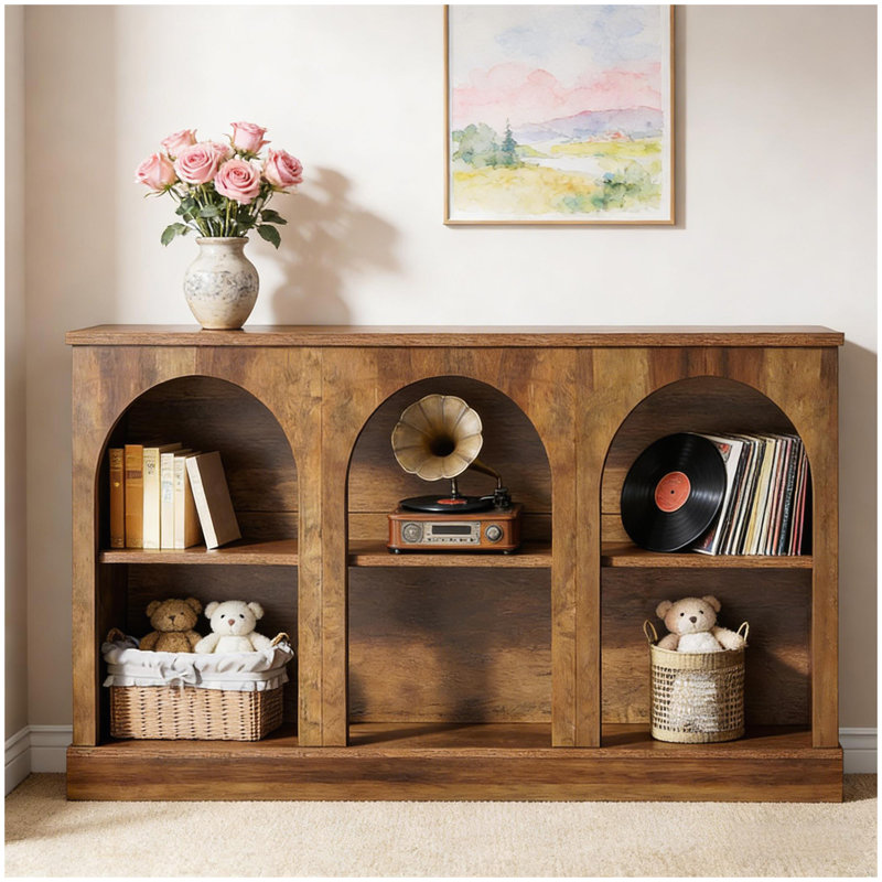 Table d'appoint rustique, table d'entrée pratique, console, Brun rustique