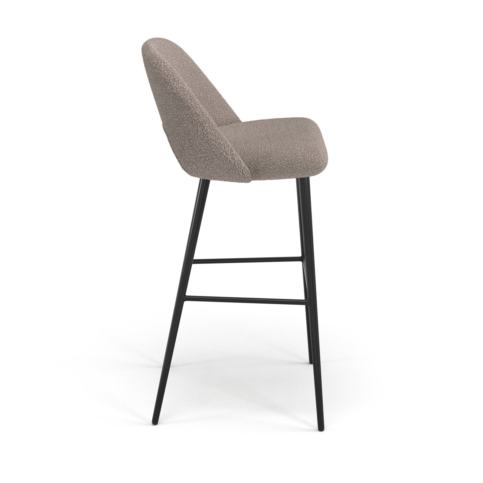 Valdez Boucle Bar & Counter Stool, Gray Boucle, Bar Stool (29” Seat Height)