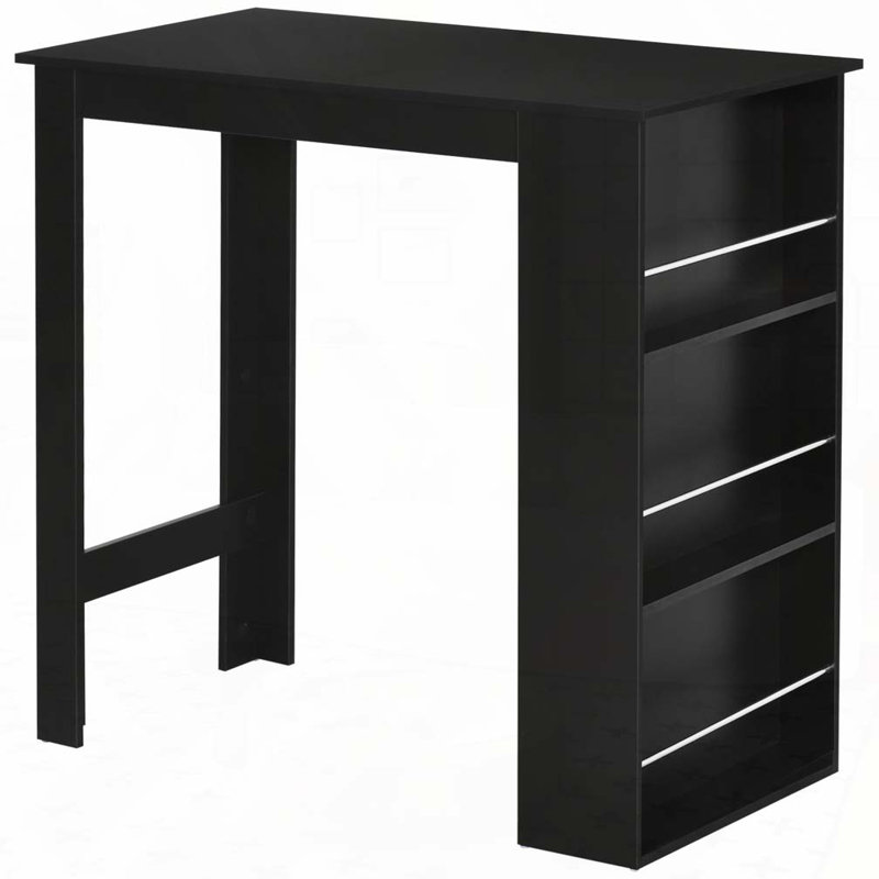 Table de bar à hauteur de comptoir avec 3 tablettes de rangement