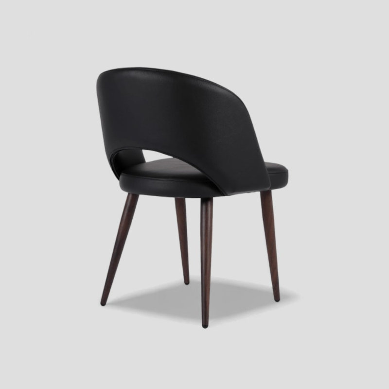 Rukayah Pu Leather Dining Chair, Black Faux Leather