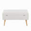 Banc en bois naturel et tissu crème