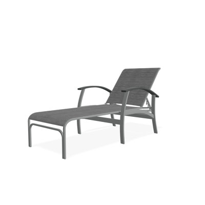 Belle Isle Sling Aluminum Frame Four Position Lay-flat Chaise With Marine Grade Polymer Arm Accent