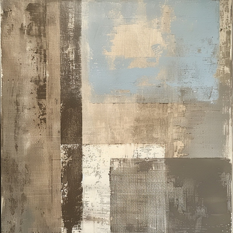 Art mural en toile patinée, L 30 po x H 30 po x P 1,5 po