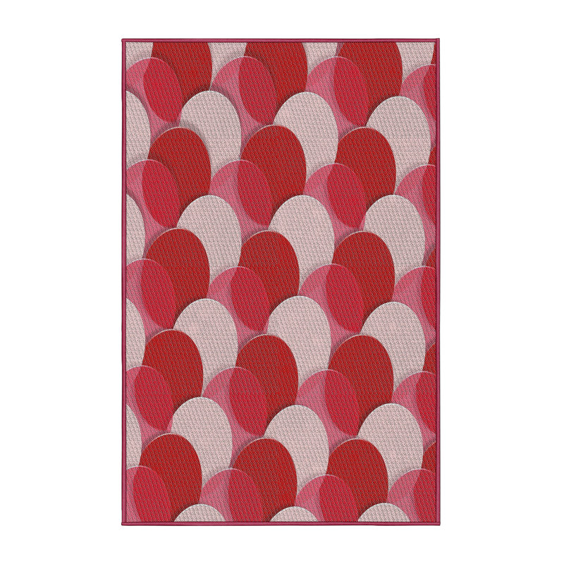 Tapis rouge à motif géométrique Kohan, Rectangle 2 pi x 3 pi