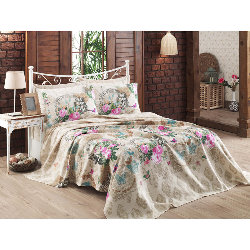 Cotton Floral Bedspread