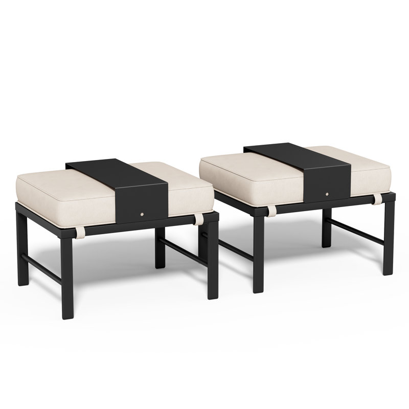 Repose-pieds pour 2 personnes, Cadre noir / base beige