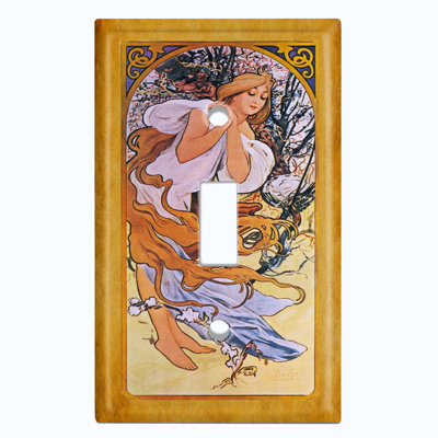 Copper Rust Patina Teal Print 1 - Gang Toggle Light Switch Standard Wall Plate