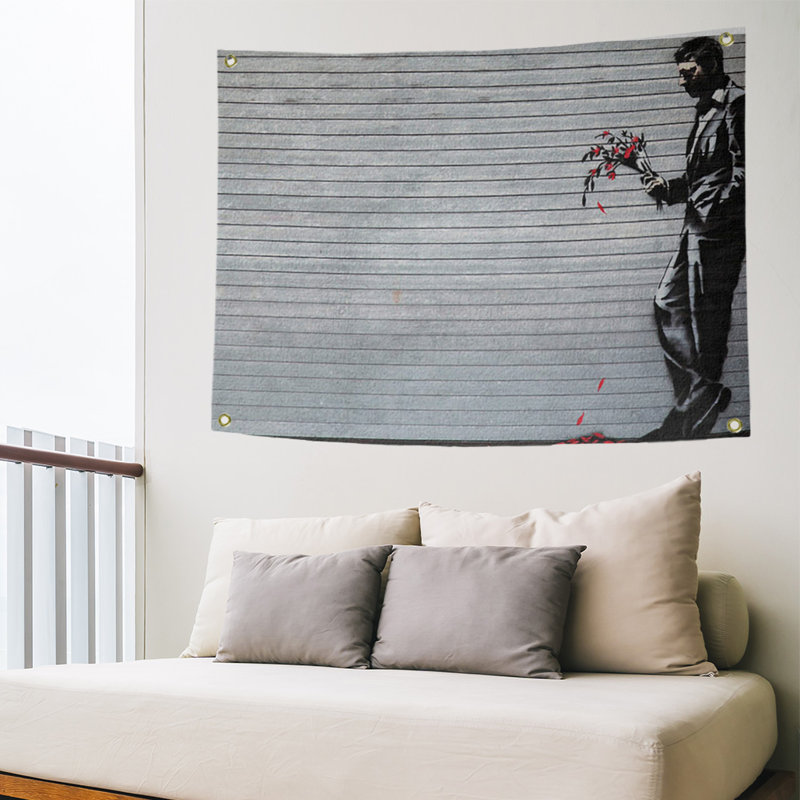 Polyester en attente de tapisserie vain, H 59 po x l 80 po x P 1 po