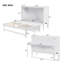 Grand lit escamotable avec station de charge USB intégrée et tablette, lit mural blanc peu encombrant