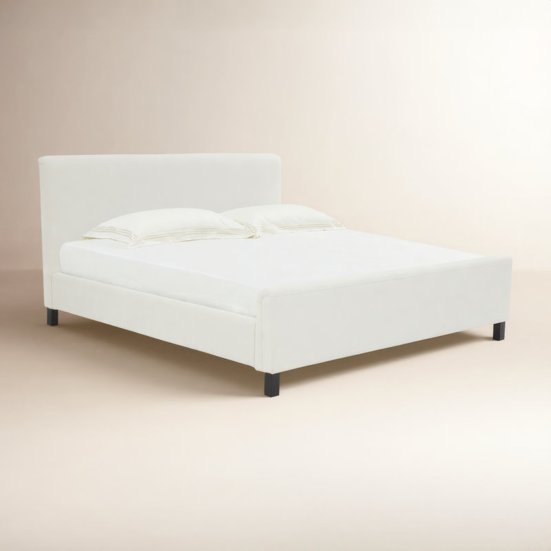Maisara Upholstered Bed, Cream, Queen