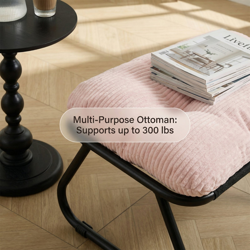 Fauteuil inclinable avec repose-pieds Sling, Rose