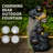 Bear Outdoor Water Fountain With LED Lights Cascading Fountains Outdoor For Patio Yard Balcony 23.62'' Garden Fountains Outdoor And Outdoor Water Fountain Decor