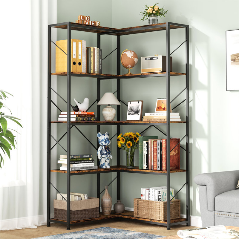 71.2'' H X 30.7'' W L-Shaped Corner Bookcase