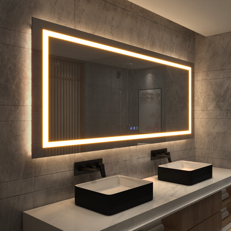 TOOLKISS 84 X 32 LED Bathroom Vanity Mirror Front And Back, 43% OFF