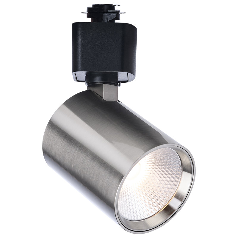 8 Watt LED Track Head 2700K/3000K/3500K/4000K/5000K CCT Selectable Dim to Warm H Style 48 Degree Beam Angle 120 Volt Brushed Nickel Round