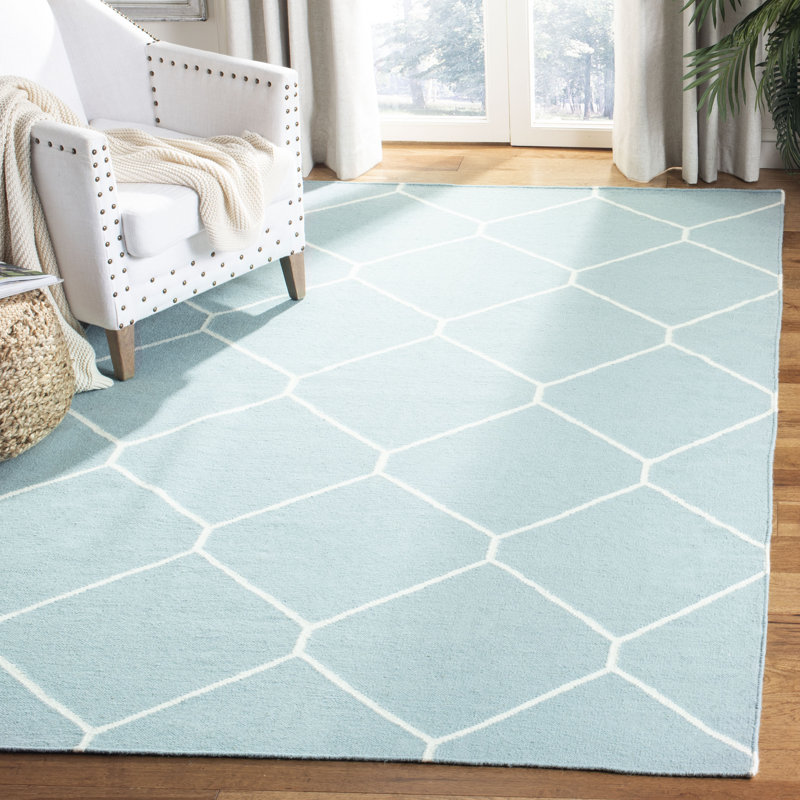 Tapis géométrique tissé à la main en laine et coton Rodgers, Rectangle 9 pi x 12 pi