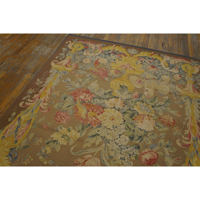 Antique Tapestry French Flat Weave Rug