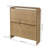 Narrow Fluted Shoe Cabinet For Entryway, Slim Shoe Storage Cabinet With 2 Flip Drawers-578069802