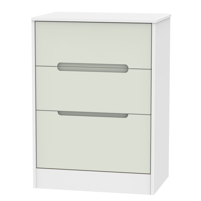 Fully Assembled Vernon 3 Drawer Chest, Kashmir Matt/White