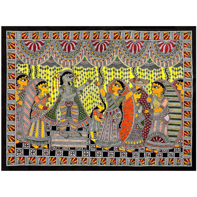 Parikshan - Part Of Wedding Rituals | Acrylic On Handmade Sheet | By Urwashi Nirala
