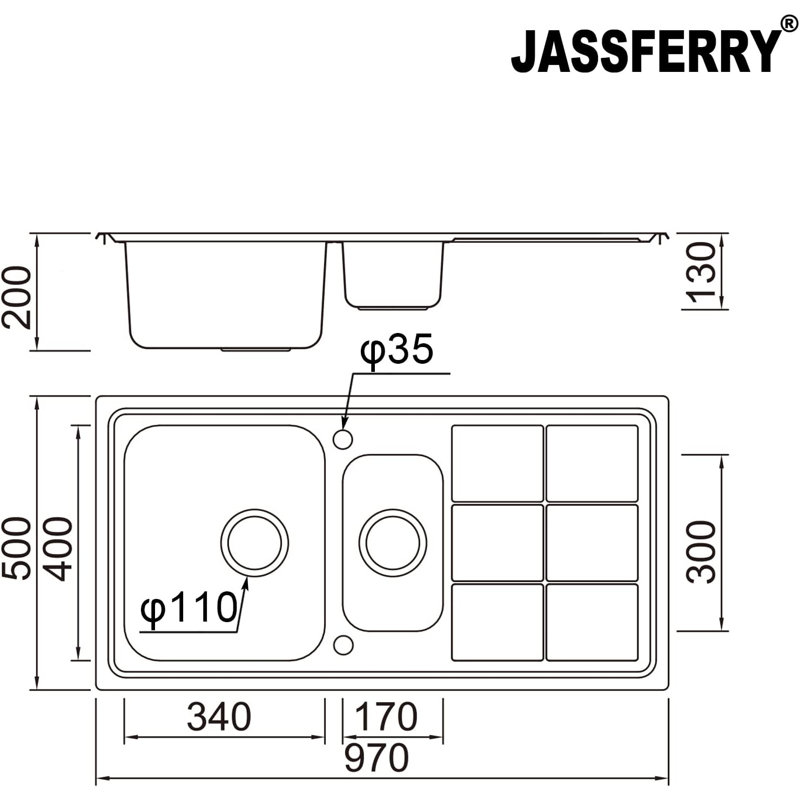 Marlow Home Co. Argelio 500mm W Double Bowl Stainless Steel Drop-In Kitchen Sink with 2 Faucet Holes