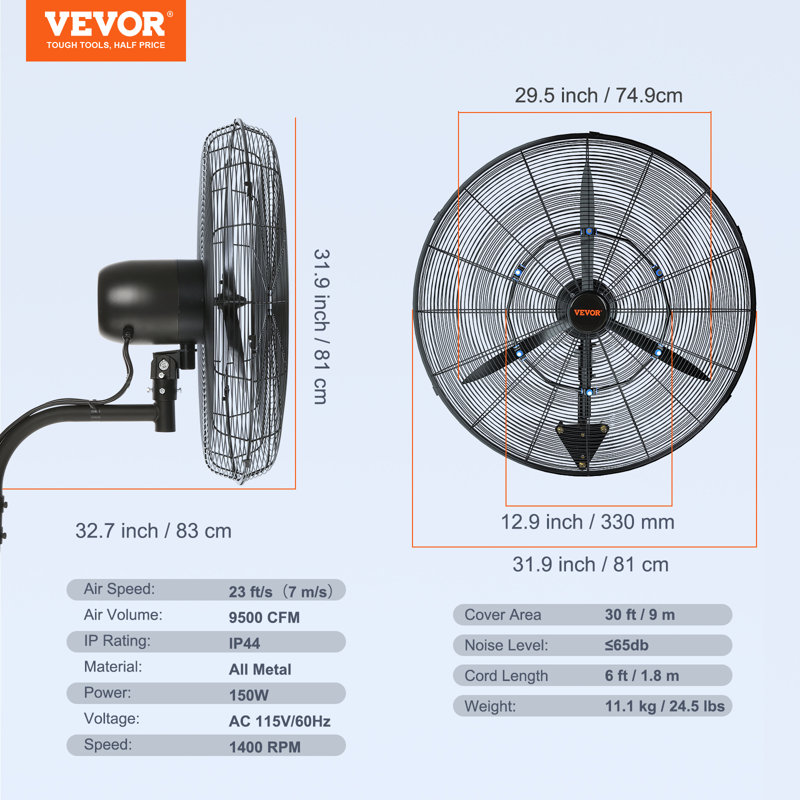 Stellweilan Tessberg 31.9 Wall Mount Fan Fan