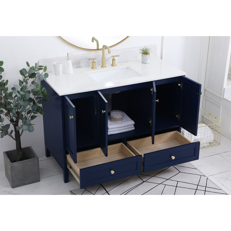 Ensemble de meuble-lavabo simple 48 po Selma, Bleu