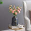 Élégant vase à fleurs en verre bleu et doré D6,7 x 10,2 pouces pour décorer la maison