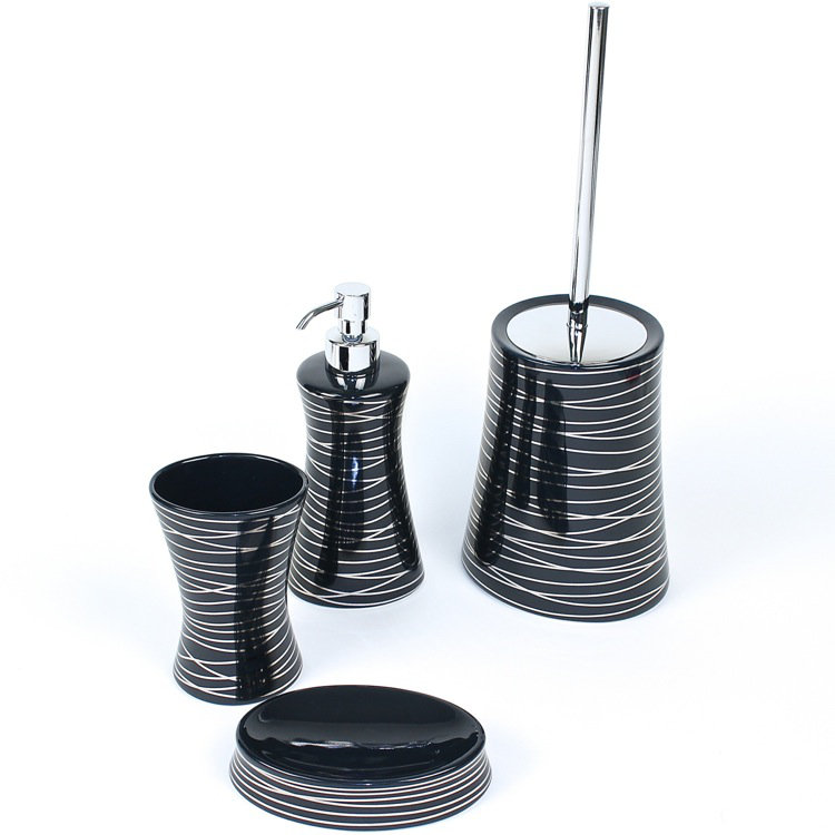 Diva Ceramic / Porcelain Bathroom Accessory Set, Anthracite Silver