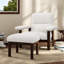 Chaise d'appoint Mid-Century avec repose-pieds et structure en bois