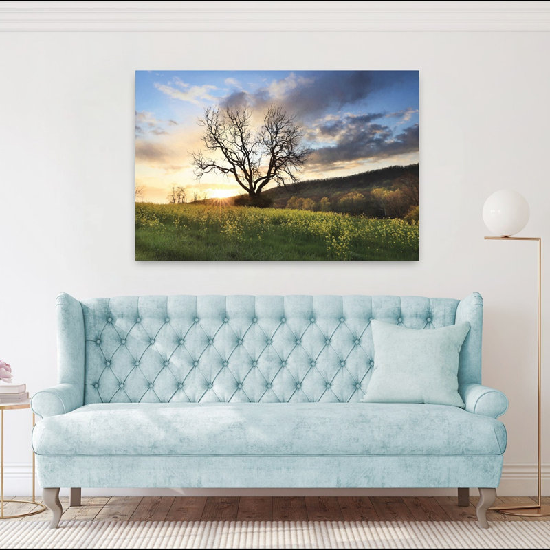 Clark Valley, coucher de soleil, paysage contemporain contemporain, art, H 40 po x l 60 po