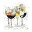 Magnifiques verres à vin - Imprimé décoratif pour cuisine-124096187-124096185
